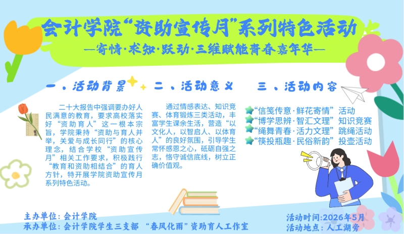 会计学院成功举办“资助宣传月”系列特色活动